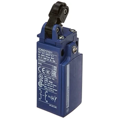 Imagen de Schneider Electric Telemecanique Sensors XCKN2121G11 XCKN Interruptor de Límite, Horquilla Rodillo Termoplástico, Émbolo, 1NC + 1NO, a Presión