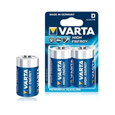 Imagen de Varta High Energy Pack de 2 Pilas alcalinas (LR20, D) Color Azul