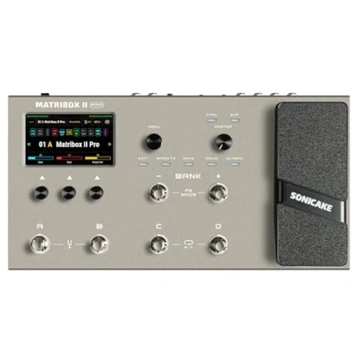Imagen de SONICAKE Multiefectos con pedal de expresión Guitarra Bass Amp Modeling IR Cabinets Simulación FX Loop MIDI Stereo OTG USB Audio Interface Matribox II Pro