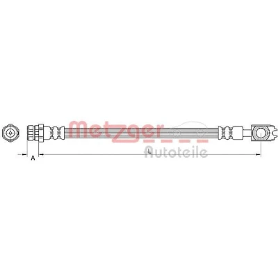 Imagen de METZGER 4110891 Latiguillos de Freno 256 M10 x 1 VOLKSWAGEN: GOLF 6, Touran I, Jetta 3, SEAT: Leon II Hatchback, SKODA: Superb Familiar