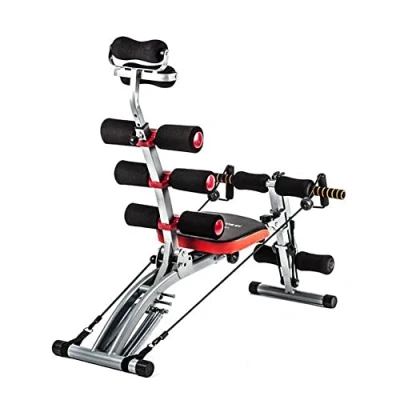 Imagen de TechFit Maquina Abdominales Total Multi Crunch Revolucionario Core Cruncher 6 en 1, Ideal para Tonificar y Entrenar los Músculos del Abdomen, Cintura, Espalda, Hombros Piernas