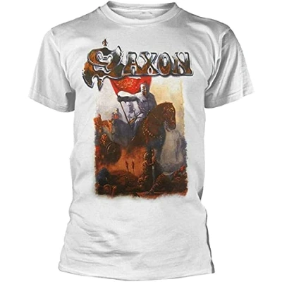 Imagen de Saxon &#039;Crusader&#039; (White) Camiseta para hombre, Blanco, S
