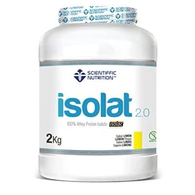 Imagen de Scientiffic Nutrition Isolat 2.0, Whey Protein, Suplemento de Proteina Aislada ISO con Lactasa, Suero Leche en Polvo 2Kg, Limón.