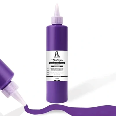 Imagen de Tinte para tela de 500 ml. Pintura textil resistente al lavado. Color camisetas tejidos claros. Lavable a máquina, textil, fijación mediante planchado (morado)