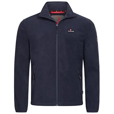 Imagen de Höhenhorn Badus Chaqueta de forro polar con cremallera completa para hombre, exteriores, senderismo y excursionismo, azul oscuro., M