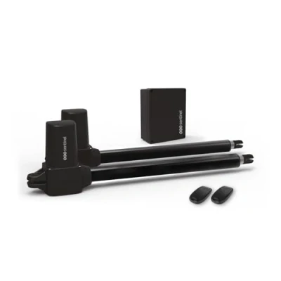 Imagen de SCS Sentinel, MVE0116, Operador 24V con cilindros para cancelas batientes 4M/300kgs, 2 mandos a distancia de canales, Compatible madera, aluminio, hierro, PVC reforzado, SimplyOpen 1+