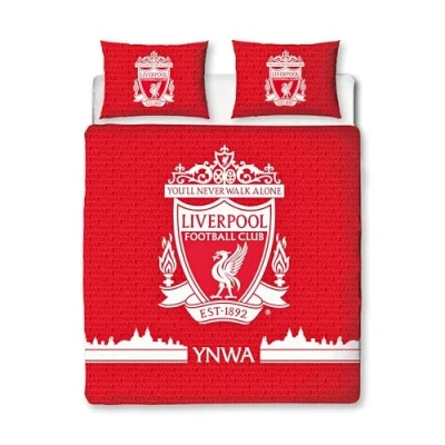 Imagen de Character World Liverpool FC Juego de Funda edredón Oficial para Cama Doble, diseño Tonos, Color Rojo, Reversible, 2 Caras, Incluye Fundas Almohada a