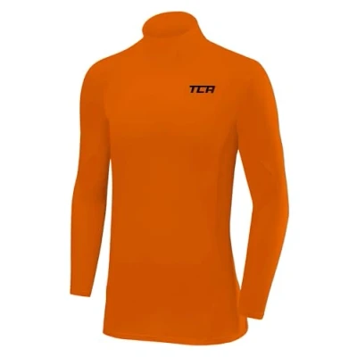 Imagen de TCA Hombre SuperThermal Top Interior Térmico Da Manga Larga Compression Base Layer Cuello Alto Naranja, L