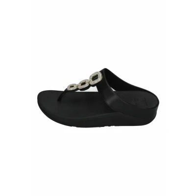 Imagen de Fitflop Sandalias Fino de Piel con Cadena Cristal, Mujer, Black, 39 EU