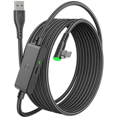 Imagen de INIU Link Kabel mit Ladeanschluss [5m], Kompatibel Oculus Meta Quest 3/Quest 2/1/Quest Pro und Pico 4/PC Steam VR Zubehör, High Speed 2.5Gbs USB C Datenkabel PC zu für VRHeadset Accessories.