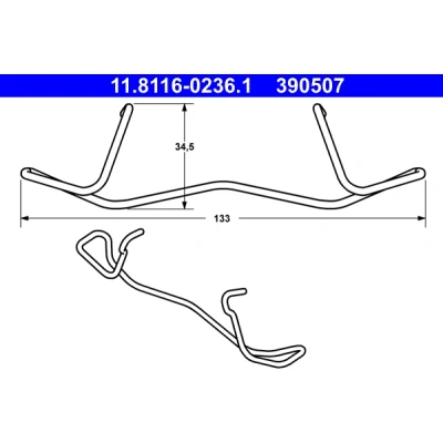 Imagen de ATE 11.8116 0236.1 Muelle, pinza de freno