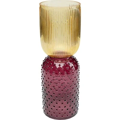 Imagen de KARE Jarrón Marvelous Duo, altura 38cm, cristal, amarillo, morado