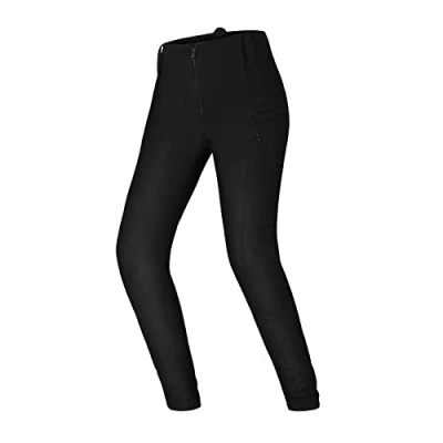 Imagen de SHIMA NOX 2.0 Jeggins Moto Mujer Pantalones Transpirables, Elásticos, Slim Fit con Capa Calefactora, Prottecion Fit, CE de Rodilla y Cadera (Negro, S LONG)