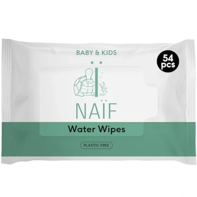 Imagen de Naïf toallitas húmedas sin plástico 54 Cuidado del culito, cuerpo y cara bebé 99% agua 0% perfume alcohol Caja de sostenibles Línea Eucalipto Sensitive