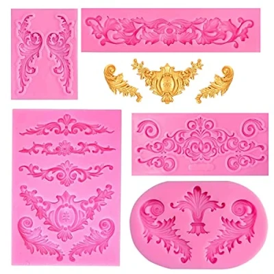 Imagen de HORREX Moldes Silicona Reposteria, Set De 5 Rosa Chocolate,Materiales Calidad Alimentaria， Diseño Antiadherente Para Hacer Muffins Chocolate Postresgalletas, Etc