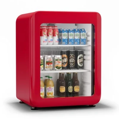 Imagen de KLARSTEIN Audrey EVO Nevera Bebidas 68L Frigorífico Retro Rojo, Puerta Doble Acristalamiento, Iluminación Led, Termostato Mecánico, 0 10C, Clase Energética C
