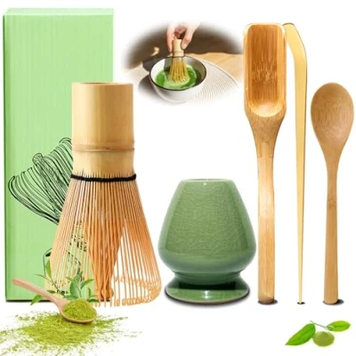 Imagen de Batidor de Matcha Kit 5 piezas te Bambu,Accesorio para la Ceremonia Japonesa del Matcha,Batidor Bambu Matcha,Usado Accessories for Making Tea