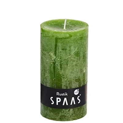 Imagen de Spaas Verde Oliva 8 Velas rústicas sin Perfume 70, 60 Horas, Color, Cera de parafina, D 70 mm x H 130