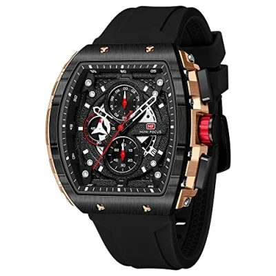 Imagen de Mini Focus MF0399G.03 Reloj deportivo de pulsera para hombre (cronógrafo/impermeable/luminoso/calendario), Negro