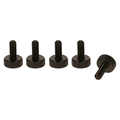 Imagen de PrecisionGeek Tornillos de mariposa negros anodizados aluminio M3 x 10 mm moleteados planos Juego 5 piezas