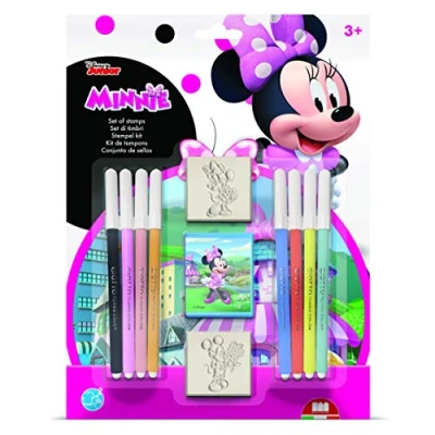 Imagen de Multiprint Blister 2 Sellos para Niños Disney Minnie, 100% Made in Italy, Personalizados Niños, en Madera y Caucho Natural, Tinta Lavable no Tóxica, Idea de Regalo, Art.26866