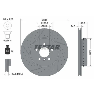 Imagen de TEXTAR PRO+ 92265525 Disco de freno BMW: 3 Berlina, 4 Coupé, Touring