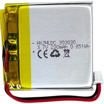 Imagen de DC 3.7v 230mah 303030 batería Recargable de polímero Litio, Adecuada para Productos electrónicos DIY 3.7 5v, incorporada 2 Cables y lámparas LED