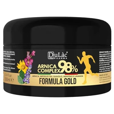 Imagen de DuLàc, Árnica Complex 98%, Fórmula Gold, Gel Crema con Garra de Diablo, Mentol y Lavanda, para Masajear Músculos Articulaciones, Testado Dermatológicamente, Hecho en Italia, 300 ml