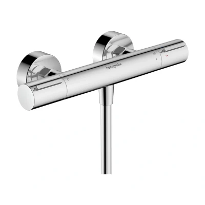 Imagen de hansgrohe Ecostat Element, termostato para ducha empotrado con EcoStop+, grifo botón de seguridad (SafetyStop) a 40C, termostato, mezclador 1 función, cromo, 13346000