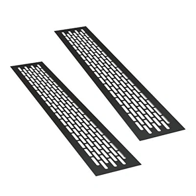 Imagen de sossai® Rejillas de ventilación aluminio Alucratis (2 piezas) Rectangular dimensiones: 44 x 8 cm Color: negro rejilla aire