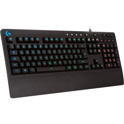 Imagen de Logitech G213 Prodigy Teclado Gaming, Retroiluminado RGB LIGHTSYNC, Resistente a Salpicaduras, Personalizable, Controles Multimedia, Disposición QWERTZ Alemán, Negro