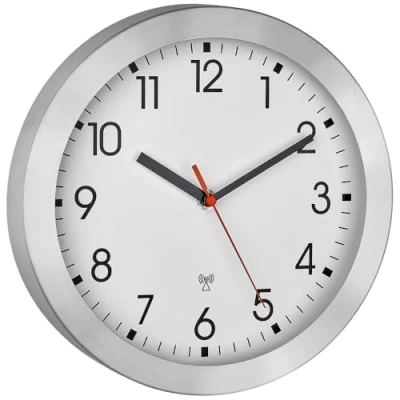 Imagen de TFA Dostmann 60.3546.02 Reloj de Pared analógico con Marco Metal, pequeño, 25 cm diámetro, para Cocina, Oficina, Color Blanco, 250 x 40 mm