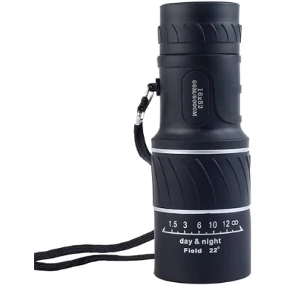 Imagen de TKTTBD 16 x 52 HD telescopio monoocular, monocular, telescope, impermeable monocular telescopio, para observación de aves, caza, camping, senderismo, viajes conciertos