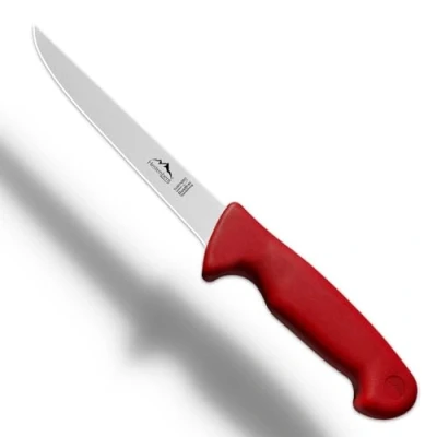 Imagen de HESTENBERG Solingen Germany cuchillo para deshuesar recto y curvado en rojo, adecuado como de carnicero, carnicero carne (6&quot; recto)