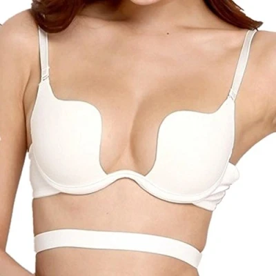 Imagen de ZUKULIFE Sujetador Push up Multiuso para Mujer con Tirantes Multiposición, Albaricoque, 100C, Label: 85C