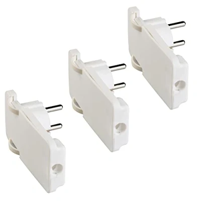 Imagen de Poly pool pp0454.3 kit 3 spine spaziozero, spina 16 a 2p piu&#039; t standard franco/tedesco con terra laterale, uscita cavo 90 gradi, bianco, pezzi
