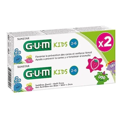 Imagen de GUM Pasta dental con flúor para niños a partir de 3 años y + 2 x 50 ml