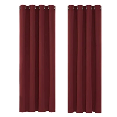 Imagen de Deconovo Cortinas Opacas 2 Piezas para Dormitorio Salón Modernas, Aislantes Térmicas y Reducción de Ruido, EcolóGicas Certificadas,117 x 183 cm Rojo Oscuro
