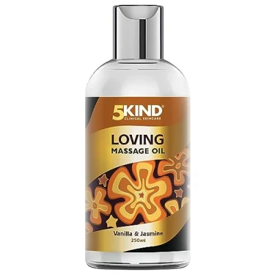 Imagen de 5kind Aceite masajes corporales 250ml esencial de jazmín y vainilla relajante para parejas