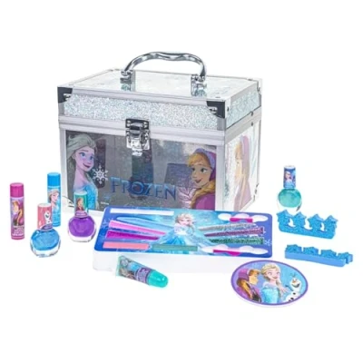 Imagen de Disney Frozen Townley Girl Set de Maquillaje con Brillo Labial, Ojos, Pinceles, Esmalte, Accesorios y +! Apto +3 años Fiestas, Pijamadas Maquillajes
