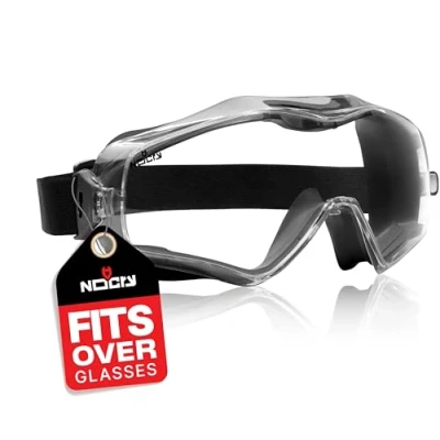 Imagen de NoCry Gafas de Seguridad sobre con Extrema Resistencia al Impacto: Protección Ocular Antirrayaduras Ventiladas contra el Polvo que se Ajustan ANSI Z87.1