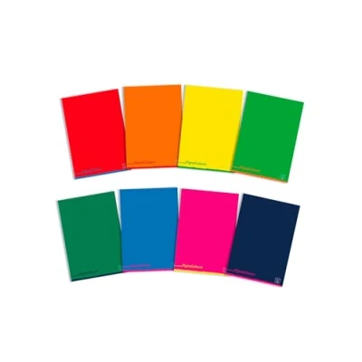 Imagen de Pigna Colours 02308751R Cuaderno tamaño A4, rayado 1R, papel 80 g/m², paquete de 10 unidades, multicolor