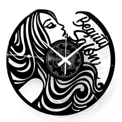 Imagen de Instant Karma Clocks Reloj de Pared Vinilo, Idea Regalo, Vintage, Hecho a Mano, peluquería, barbería, Tienda Belleza, salón