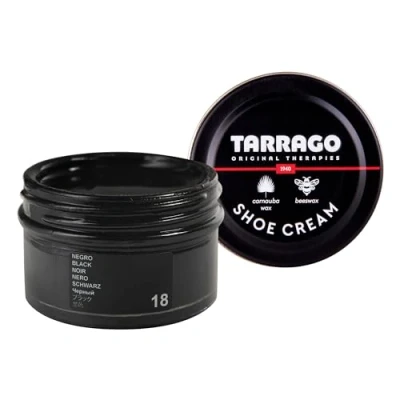 Imagen de Tarrago Basic Shoe Cream 50 ml Crema Protectora para Calzado de Cuero Betún Zapatos Cuidado del Nutre, Repara y Protege Abrillantador Color Negro