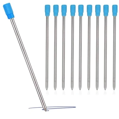 Imagen de 10 recambios de bolígrafo azul 7 cm para bolígrafos Swarovski, tinta compatible con cristales Swarovski y cristal diamante (10)