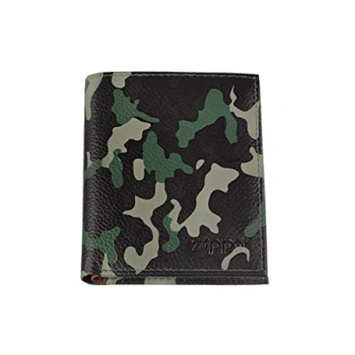 Imagen de Zippo Leather Tri Fold Wallet Monedero 10 Centimeters Verde (Green Camouflage)