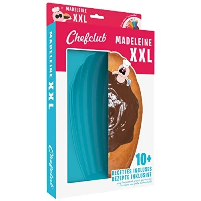 Imagen de Chefclub Kids Molde de Madeleine Gigante XXL 26 cm Cocina y hogar silicona con más 10 recetas incluidas en Ebook, azul
