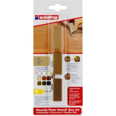 Imagen de edding 8902 juego de cera reparadora suelos madera roble 3 ceras duras para reparar daños y arañazos en