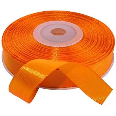 Imagen de AERZETIX C55580 Rollo de cinta raso satén 12mm x 25m color naranja tira embalaje regalo para decoración boda cumpleaños fiesta en poliéster