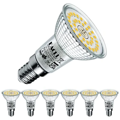 Imagen de EACLL Bombilla LED E14 4000K Blanco Neutro 6.5W Fuente de Luz, 6 Pack. 770 Lúmenes Equivalente 100W Halógeno Incandescente, AC 230V Sin Parpadeo 120 Focos, R50 Ahorro Lámparas Reflectoras